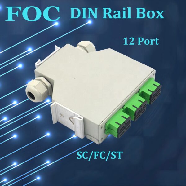 12FO DIN Rail Mounted Fibre Optic Terminal Box Optical Fiber Distribution Box with SC/FC/ST Adapters