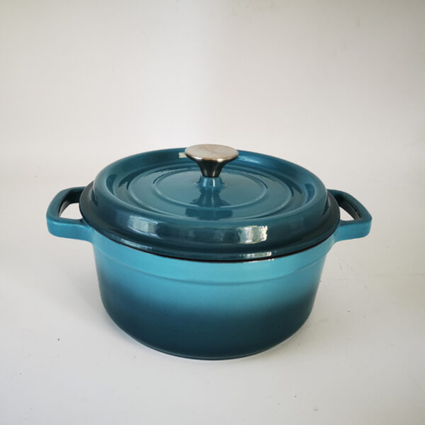 22cm Cast Iron Blue Enamel Stew Pot 2.7L