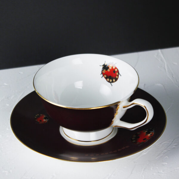 Kitchen Product Household China Lovely Brown Beetle Cartoon Ceramics Tea Cup Gift for Birthday Christmas New Year