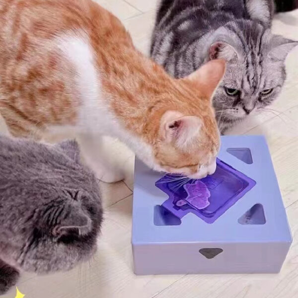 NEW Cat Hunt Toy Electric Cat Toy Sqaure Magic Box Smart Teasing Stick Crazy Game Interactive Cat Feather Toy Cat Catching Mouse